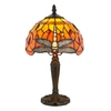 Nocna lampka Dragonfly 64091 Interiors Tiffany ważka witraż czarny kolorowy