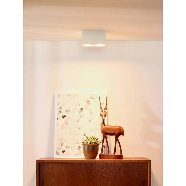 Prostokątna lampa sufitowa Bodi metalowa do holu biała