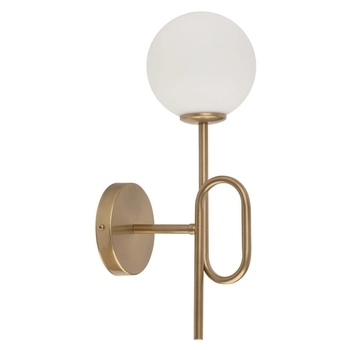 Lampa ścienna kula Tes 33635 Sigma mleczny szklany klosz złota