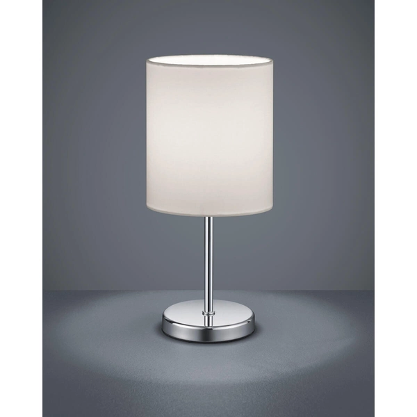 Stojąca lampa stołowa Jerry R50491001 do salonu srebrna biała