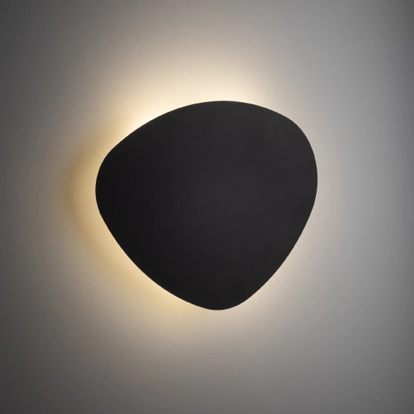 Minimalistyczny salonowy kinkiet Stone Black 10632 metalowy czarny