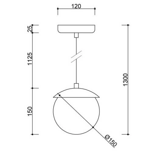Wisząca lampa minimalistyczna Kuul KLF111P0 kulista szklana biała