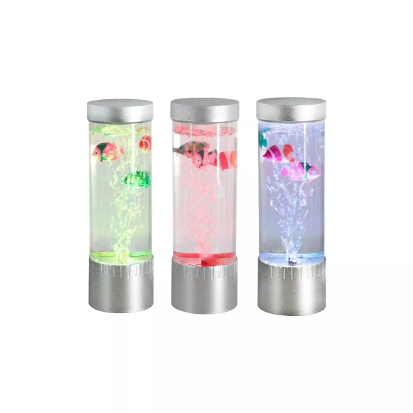 Stołowa wodna lampka AQUA 89245 LED 3,6W RGB rybki srebrna