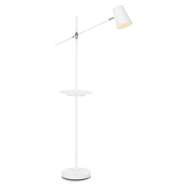 Stojąca LAMPA podłogowa LINEAR 107308 Markslojd salonowa OPRAWA z metlową półką biała