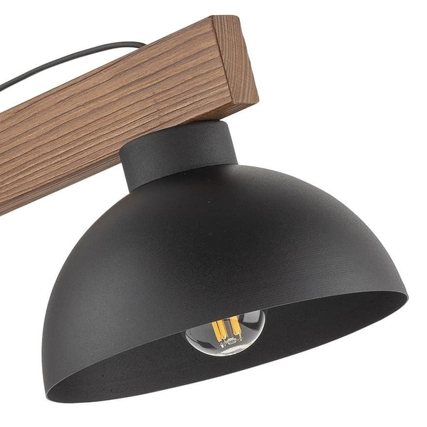 Lampka nocna rustykalna Oslo 5345 TK Lighting do sypialni drewniana czarna