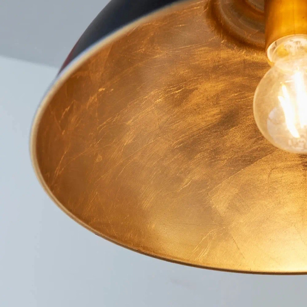 Industrialna lampa wisząca Colman COLMAN-BL do jadalni czarny złoty