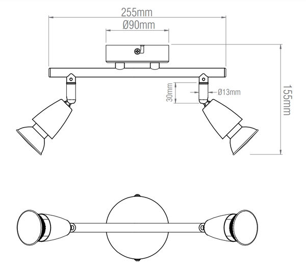 Sufitowa lampa reflektorowa Amalfi 60999 Saxby ściemniacz mosiądz