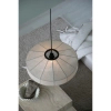 Wisząca lampa do sypialni Alia 108955 lniana abażurowa czarny beżowy