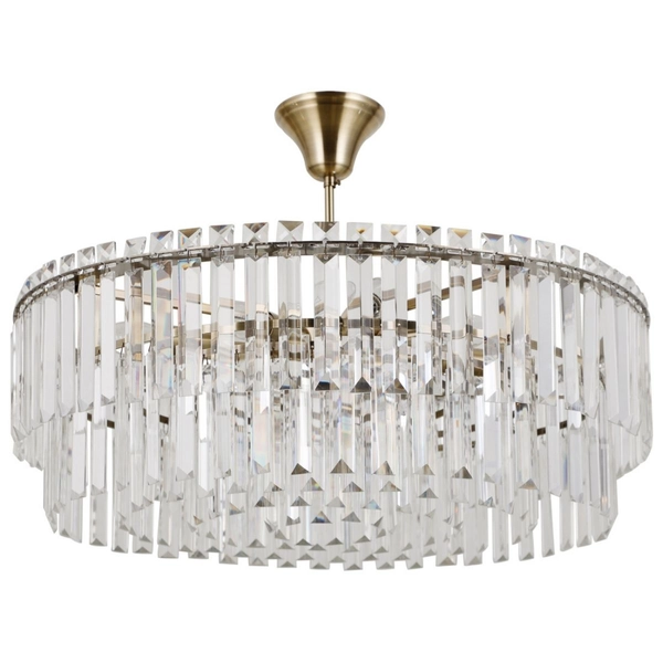 Kryształowy żyrandol Buena PND-22320-8-ABR Italux do salonu antyczny brąz