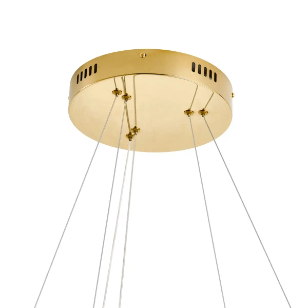 Lampa wisząca art deco CIRCLE DN924-40+60 złota metalowa akrylowa LED 53W 3000K do jadalni