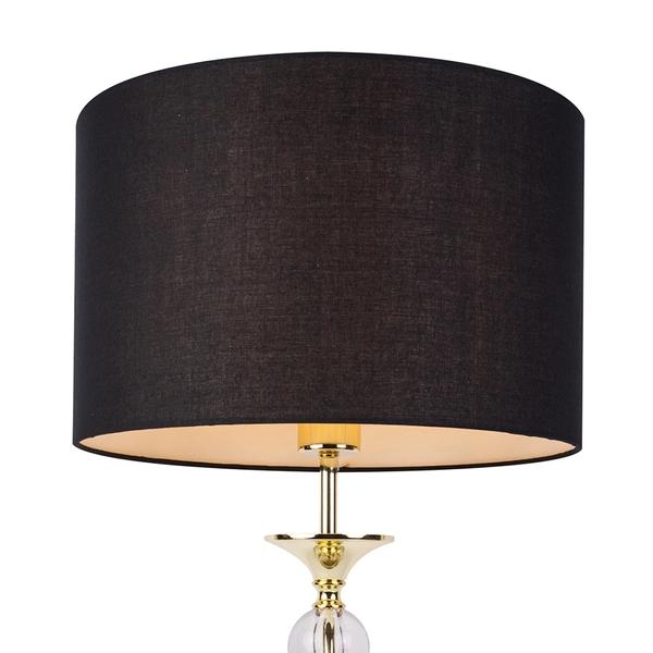 Nocna lampa sypialniana Rea stojąca na komodę czarna złota