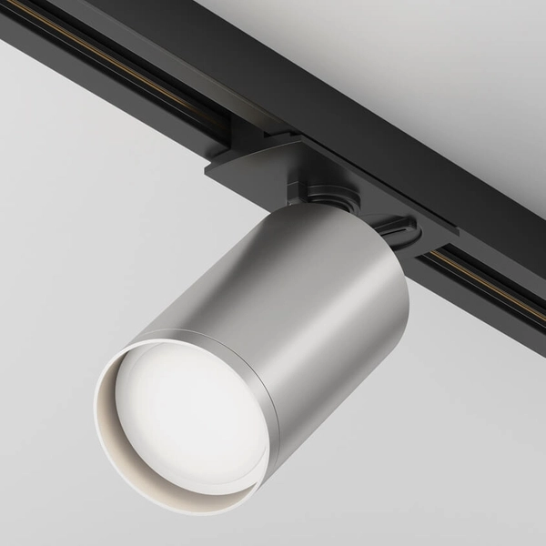 1-obwodowa lampa sufitowa Focus TR020-1-U-GU10-BS do szyny srebrny czarny