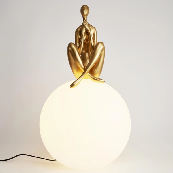 Stołowa lampka do sypialni WOMEN ST-6022-C gold Step okrągła kulista biała złota