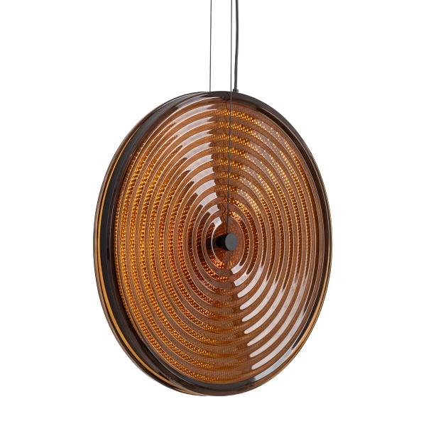 Wisząca lampa AURA LED szklana bursztynowa czarna 1x22W 3000K dysk nad stół 12233