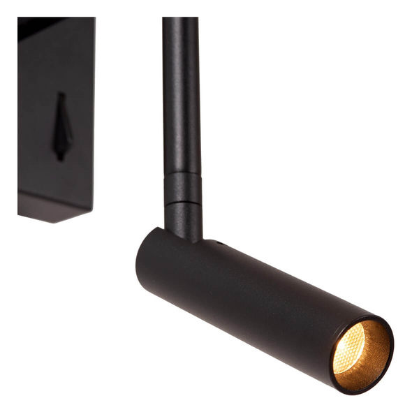 Ścienna lampa z włącznikiem Finan 68210/09/30 Lucide LED 6W+3W 2700K czarny