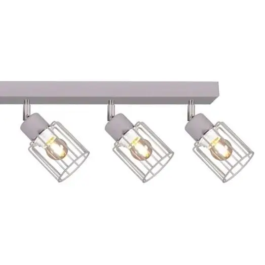 Industrialna LAMPA sufitowa K-4588 Kaja metalowa OPRAWA regulowane reflektorki druciane szare