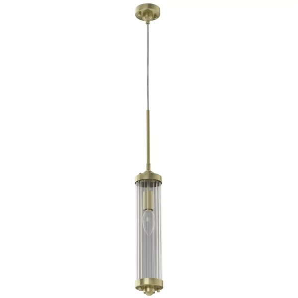 Glamour LAMPA wisząca Fiatto l Old Gold Orlicki Design szklana OPRAWA tuba ZWIS crystal złoty przezroczysty