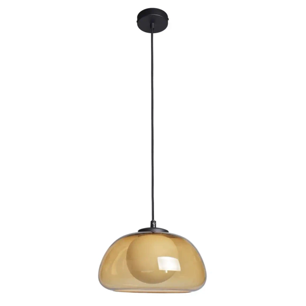 Szklana lampa wisząca do salonu Ainale PND-54637-1-BK-YLL bursztynowa