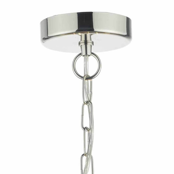 Wisząca lampa nad stół Cristin CRI042 Dar Lighting abażur nikiel écru