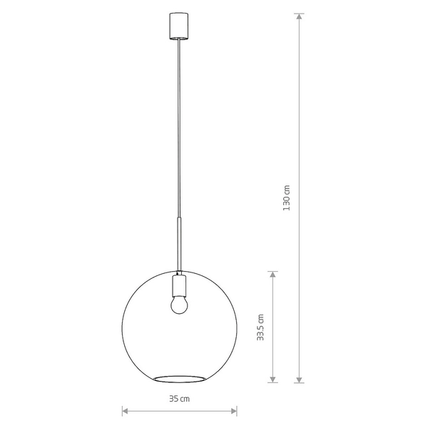 Skandynawska lampa wisząca Sphere 7846 kulista do sypialni czarna