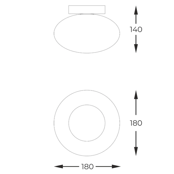 Owalna lampa sufitowa Omi 1186 Zumaline szklana czarna biała