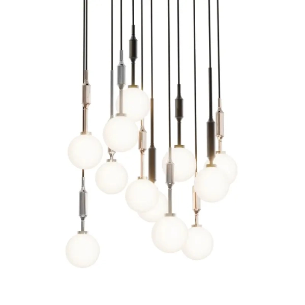 Zwisająca lampa kaskadowa Ero Multicolor XVI OR86416 kule białe czarne