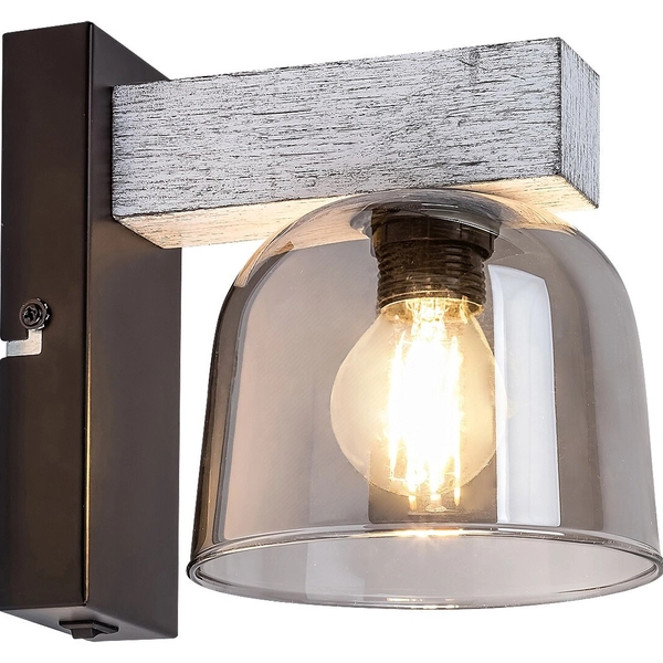 Skandynawska lampa ścienna Cardamom 3081 sypialniana czarna srebrna