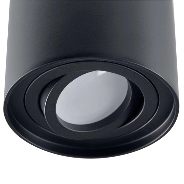 Sufitowa LAMPA natynkowa HADAR 313102 Polux metalowa OPRAWA spot okrągła tuba plafon czarny