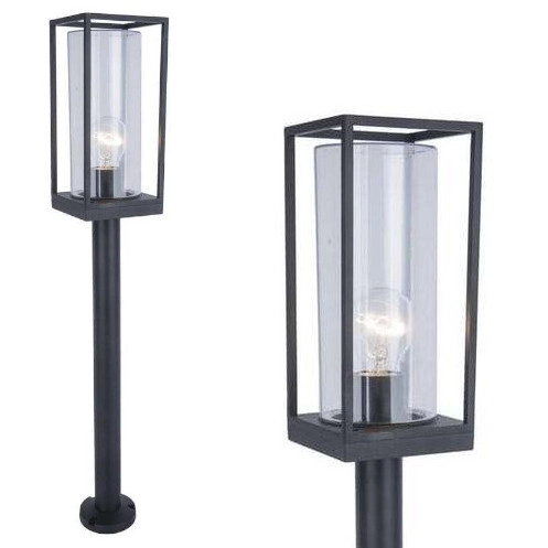 Stojąca LAMPA zewnętrzna FLAIR 7288801012 Lutec ogrodowa OPRAWA słupek outdoor IP44 czarny przezroczysty