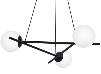 Lampa wisząca Arton K-4966 z kulistymi kloszami biała czarna