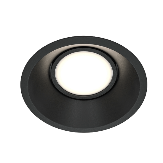 Sufitowe oczko podtynkowe Dot DL028-2-01B metalowe czarne