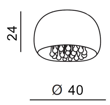 Lampa wisząca crystal Burn okrągła glamour nad łóżko chrom