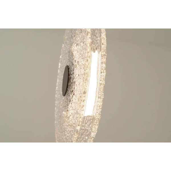 Szklana lampa zwisająca nad wyspę 23073 LED 8W 3000K dysk czarny