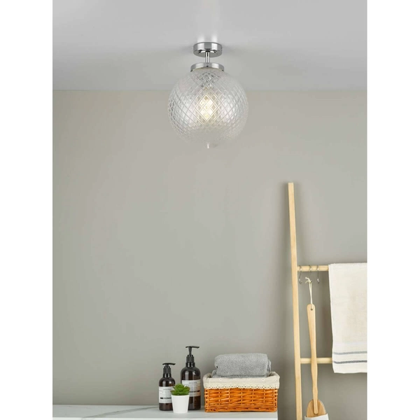 Kulista lampa ścienna Wayne WAY0150 szklana do łazienki IP44 chrom