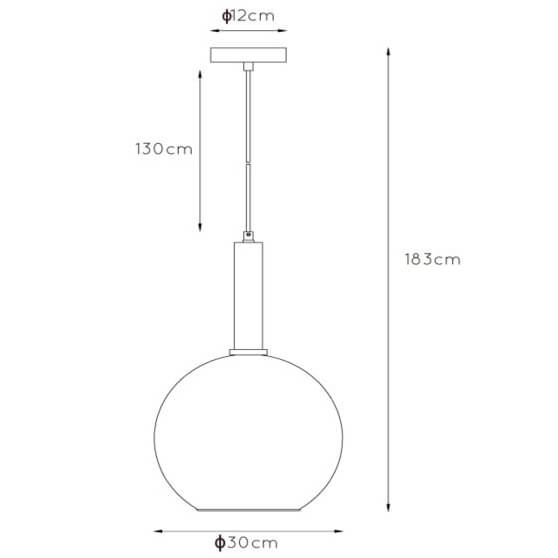 Szklana lampa wisząca Marius kula ball czarna przydymiona