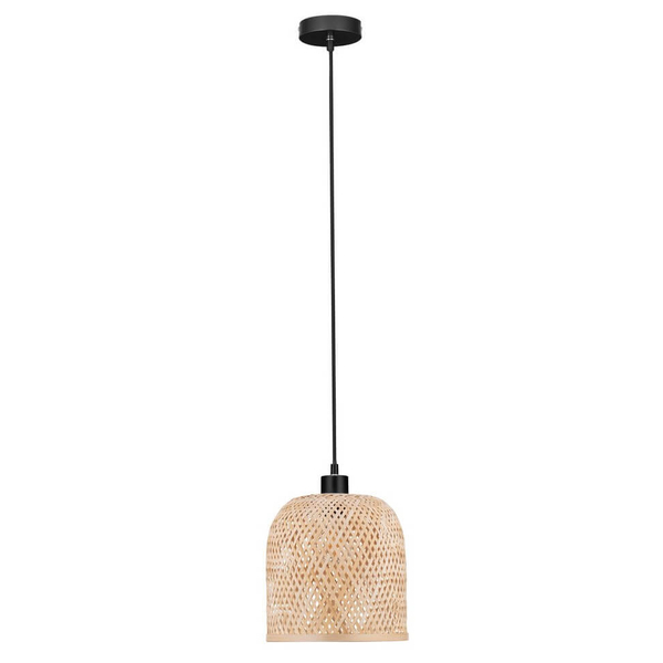 Pleciona lampa wisząca nad stół TALITAS LE44511 koszyk naturalna czarna