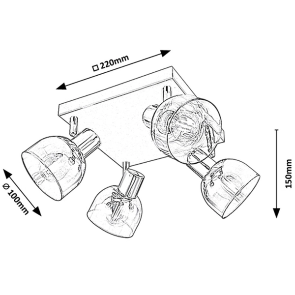 Kwadratowa lampa sypialniana Tarien 3250 z regulacją nad łóżko chrom