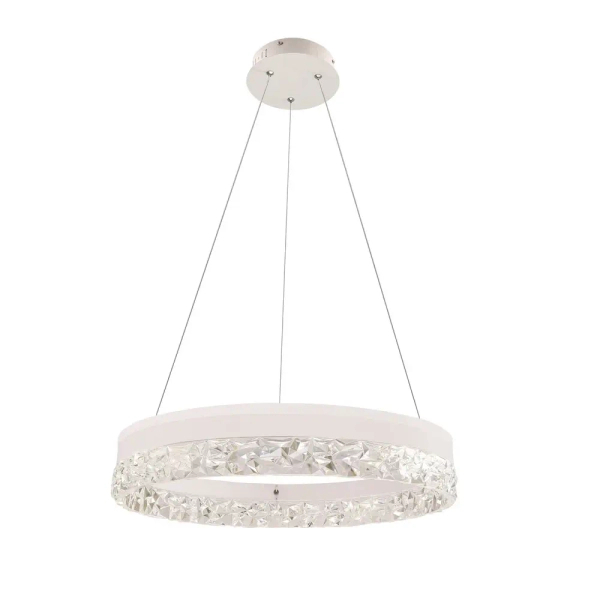 Wisząca lampa ring Frozi 31-35547 LED 32W 3000K kryształowa biała