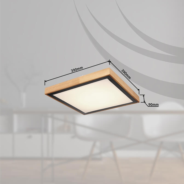 Sufitowa lampa drewniana Bruno 41764-24Q LED 24W 3000-4500-6000K eko