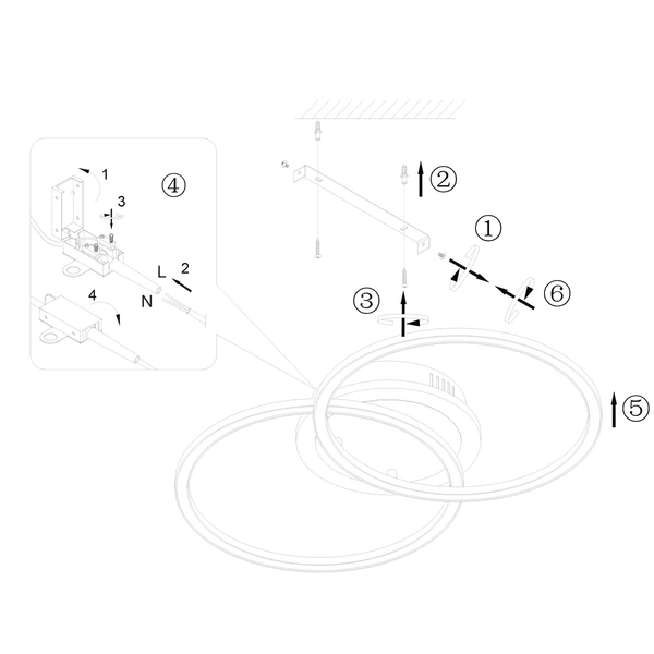 Ledowa lampa sypialniana Venida nad łóżko LED 25W 3000K srebrna