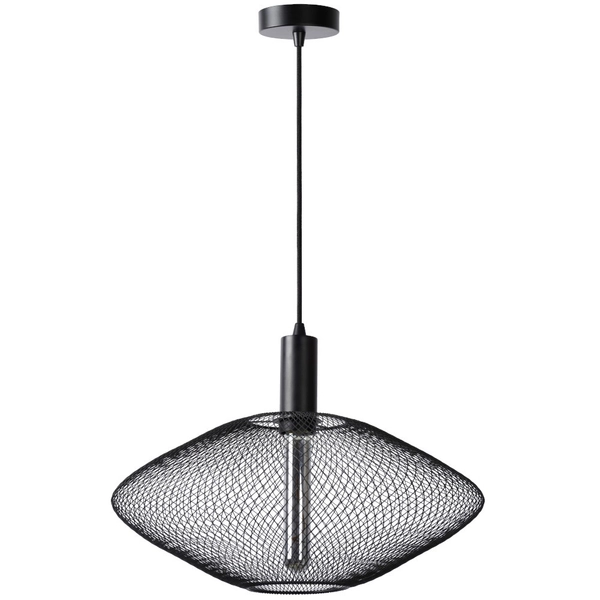 Druciana LAMPA wisząca MESH 21423/45/30 Lucide metalowa OPRAWA industrialny zwis czarny