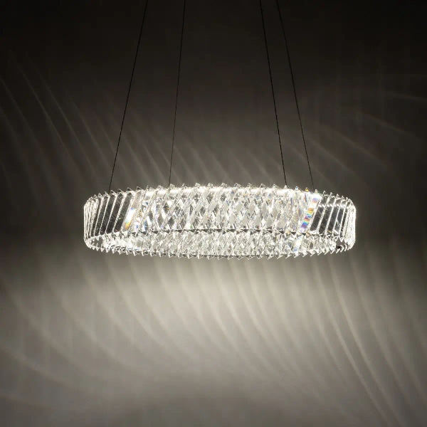 Kryształowa lampa wisząca LUXORA 11705 LED 30W 3000K glamour nikiel