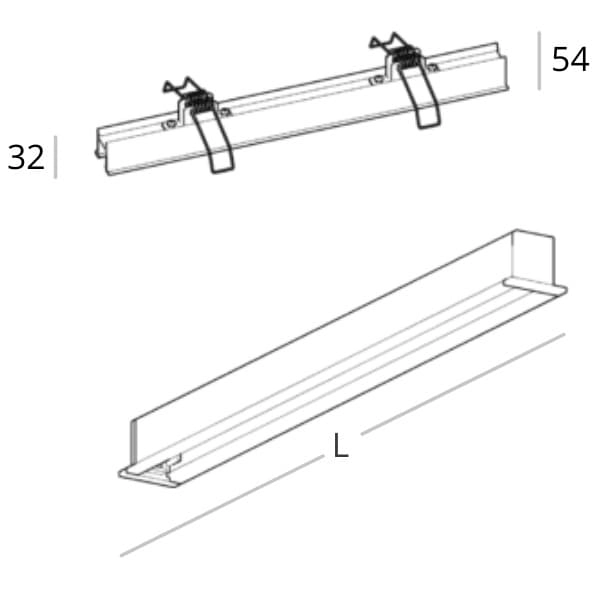 Wpust liniowy Lupinus 2120013102-1 Elkim LED 32W 3000K podłużna biała