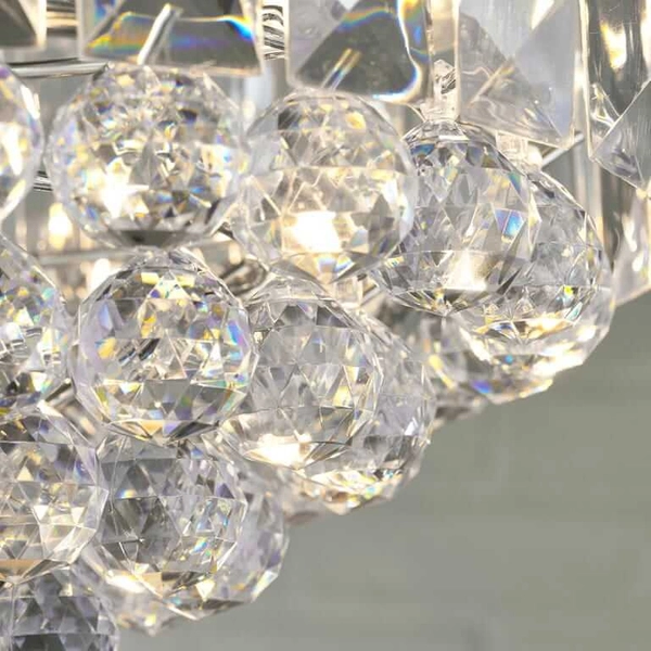 Kryształowa lampa wisząca Fargo FARGO-14CH Endon chrom przezroczysta