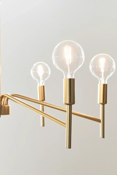 Retro żyrandol świecznikowy Monarch do jadalni złoty