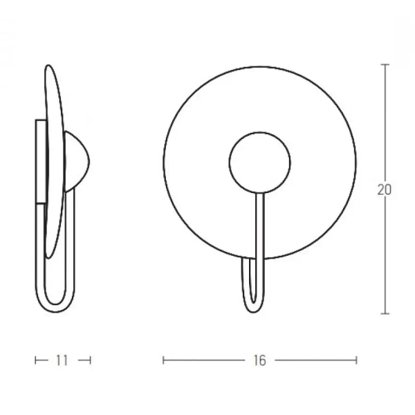 Marmurowa ścienna lampa 22221 LED 3W 3000K okrągła dysk biały brązowy