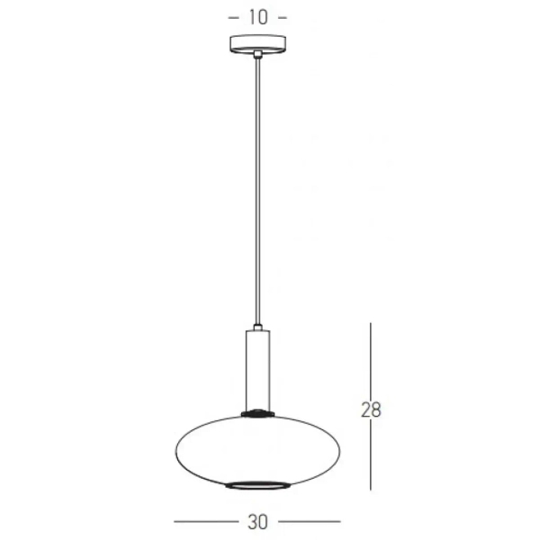 Owalna lampa wisząca 22072 szklana dysk biały złoty