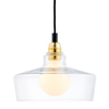 Wisząca LAMPA skandynawska LONGIS 10873105 Kaspa loftowa OPRAWA szklany ZWIS okrągły złoty przezroczysty czarny