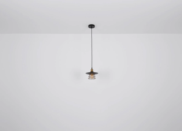 Wisząca lampa Viejo 15086BH 1 industrialna czarna miedziana