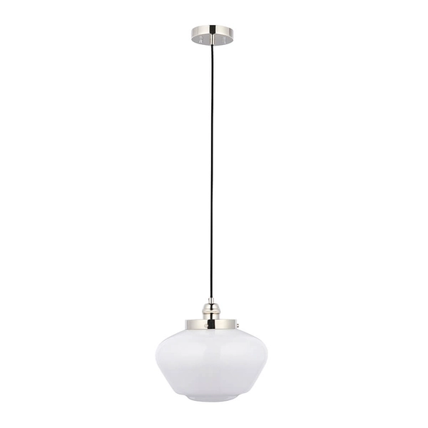 Wisząca lampa do jadalni Camberley 96174 szklana srebrny biały